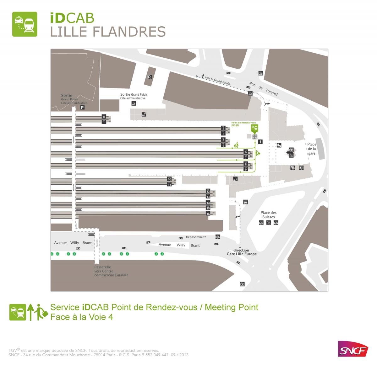 Lille flandres train station map