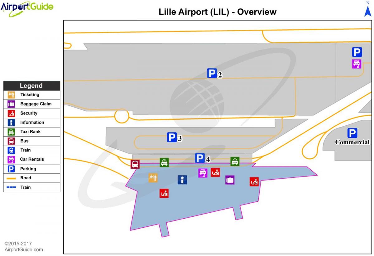 Karte von Flughafen Lille