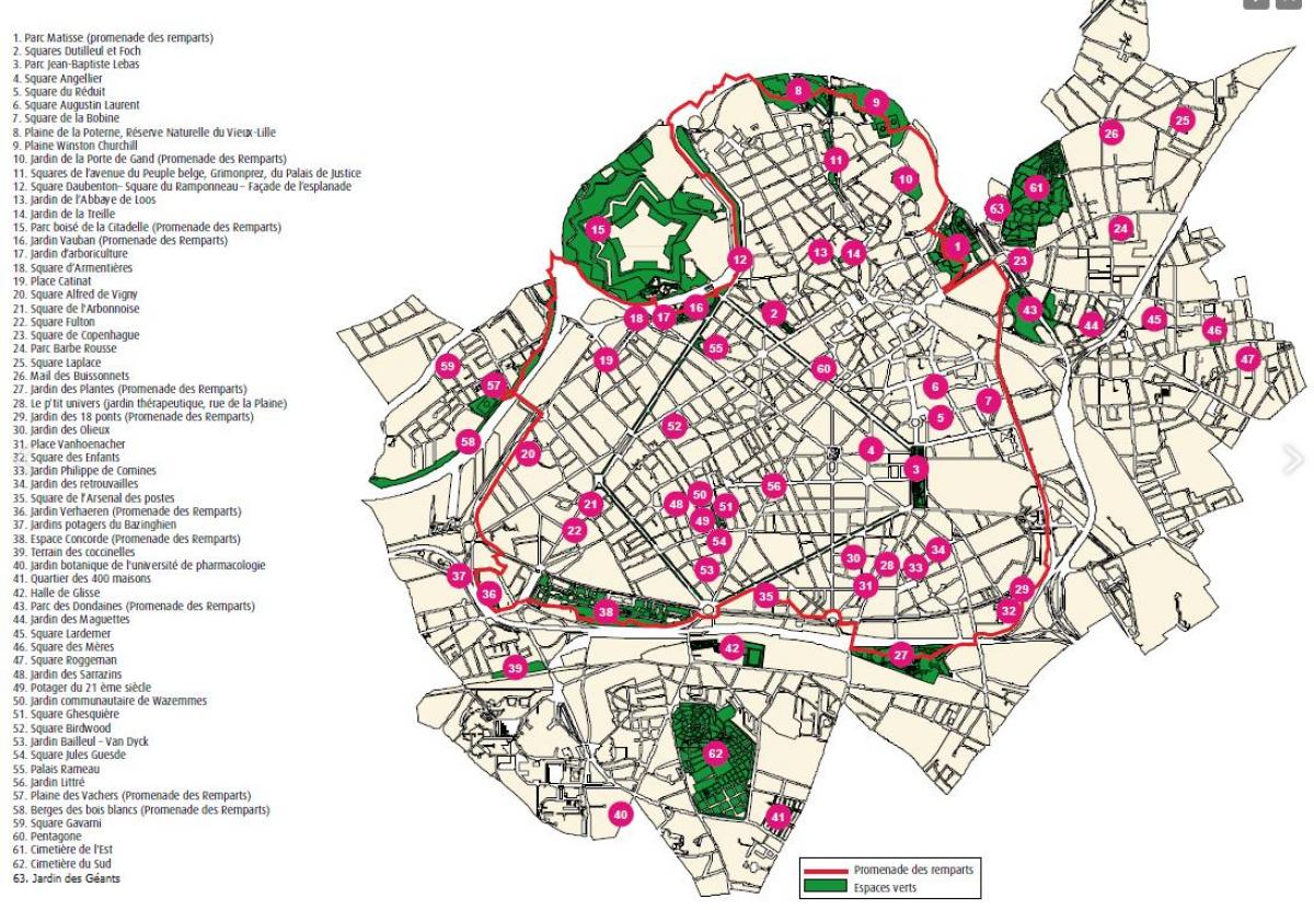 Karte von Lille-Denkmal