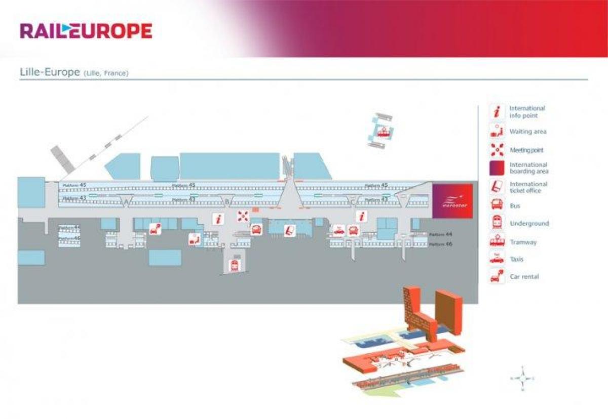 Der Bahnhof Lille europe Karte