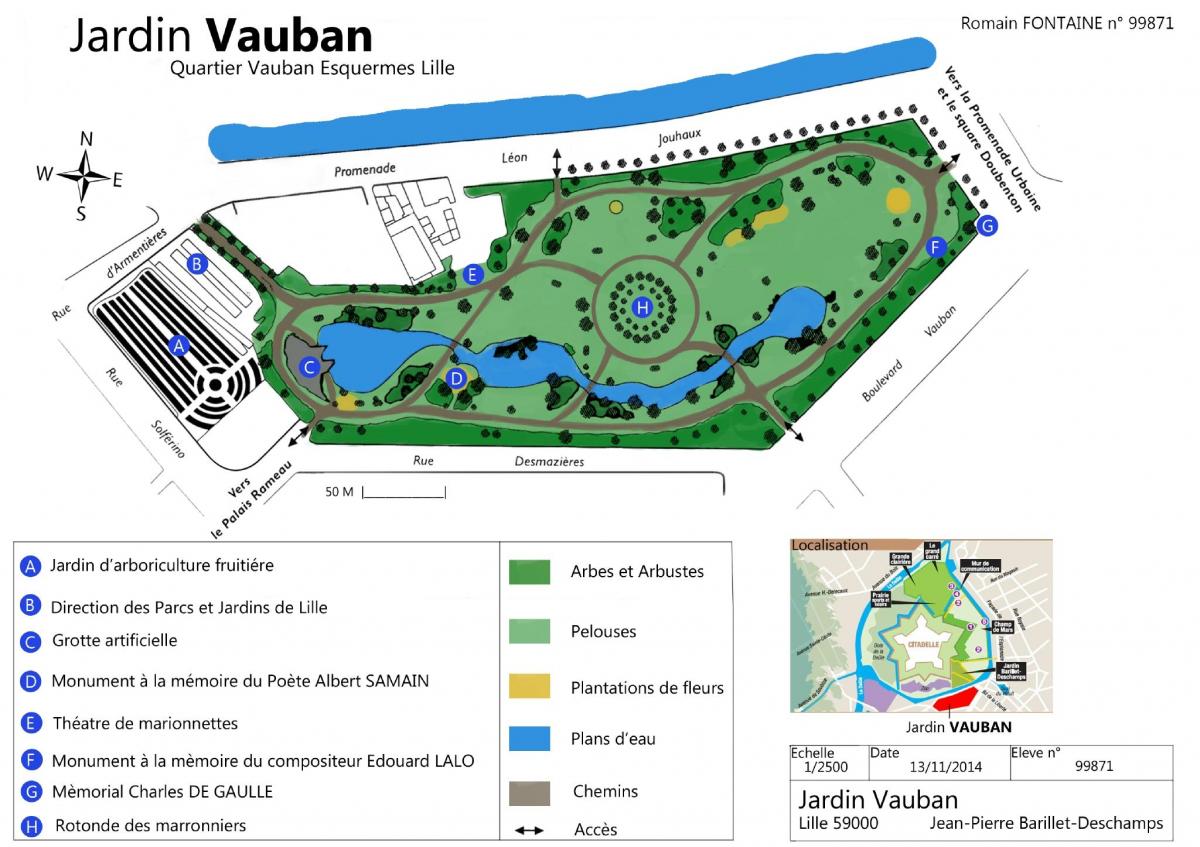Karte von Lille Garten