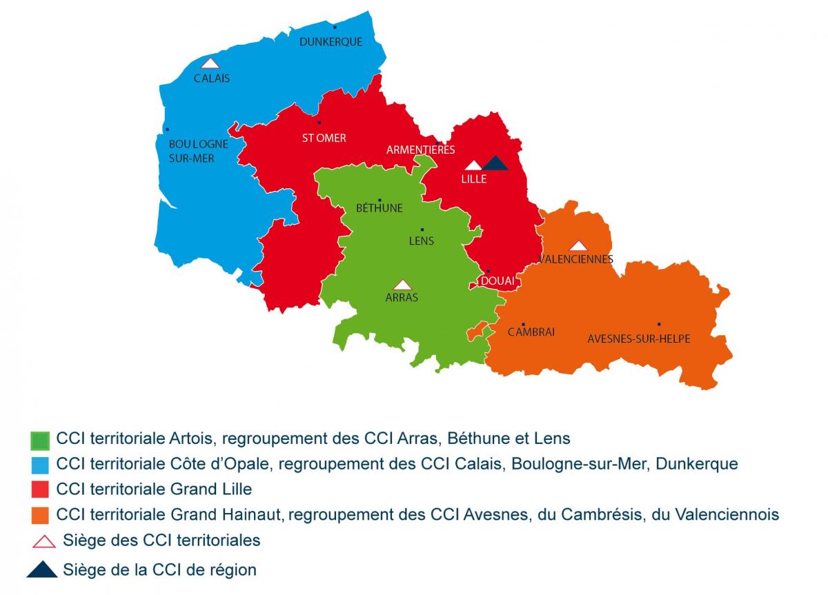 Karte von Frankreich Lille region