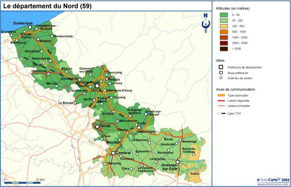 topografische Karte von Lille
