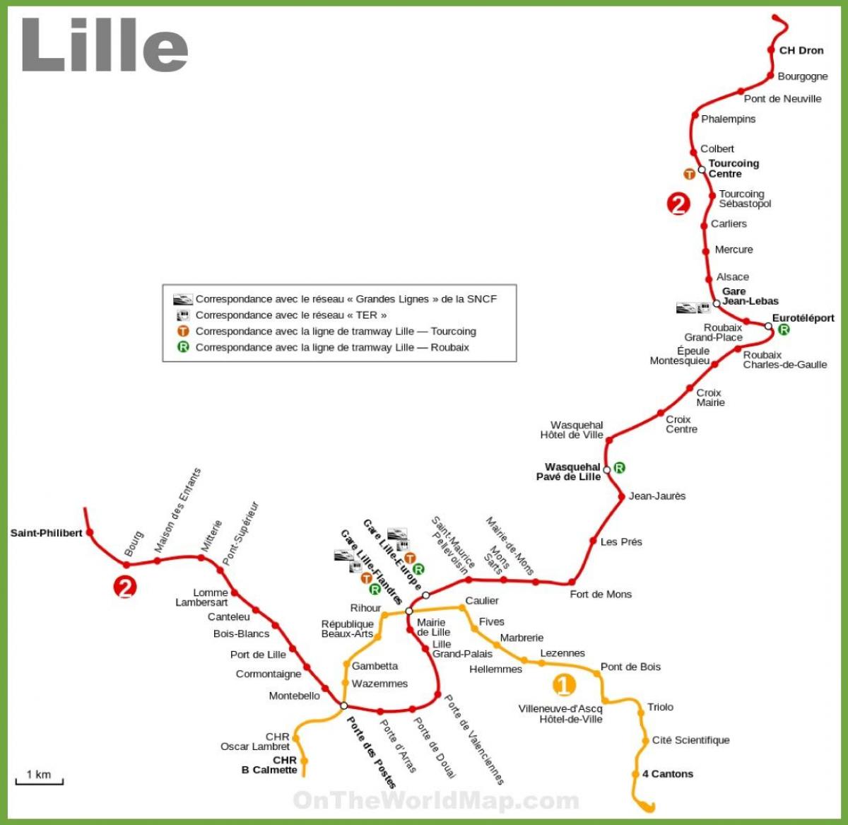 Lille U-Bahn-Karte