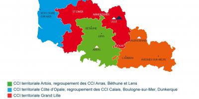 Karte von Frankreich Lille region