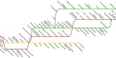 Karte von Lille Straßenbahn
